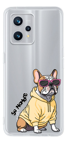 Funda Para Realme Perro Cool Bulldog Francés Dorado Nombre