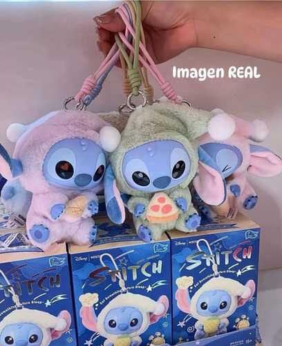 6 Llavero Stitch Peluche Sorpresa Eat Something Before Sleep Azul