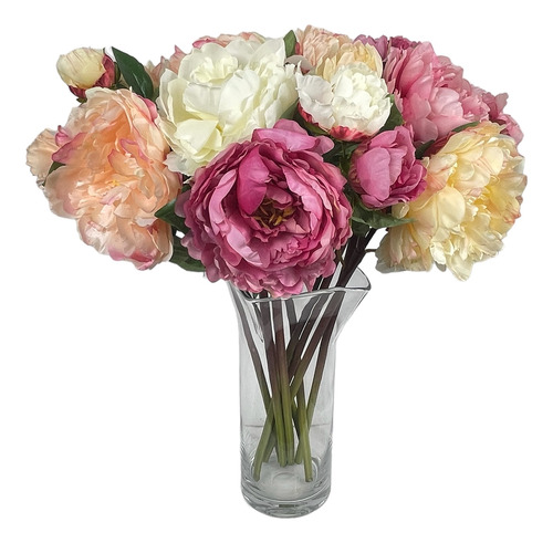 Peonia Con Botón Rosa Clara 54cm Artificial
