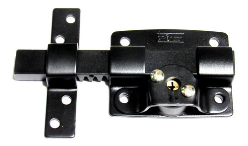 Imagen 1 de 10 de Cerrojo Pasador Llave Cruz Premium Puerta Negro Reforzado
