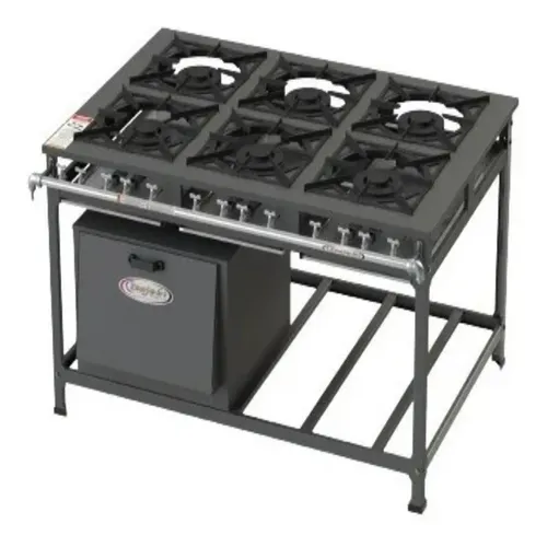 comprar Fogão 6 Bocas Bp 40x40 Qd C\u002Fforno Pintado Tampa Pintada 126l