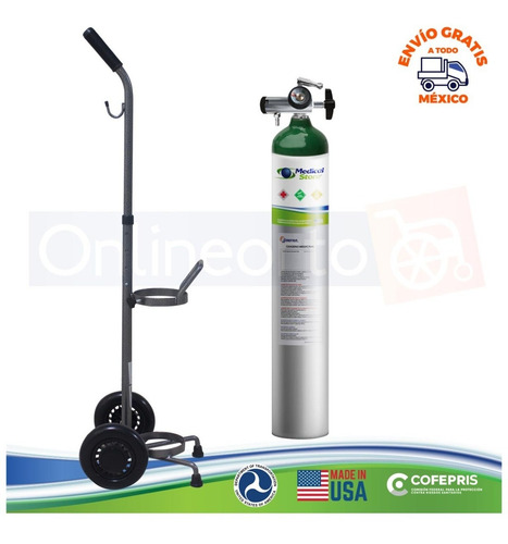 Imagen 3 de 10 de Tanque De Oxigeno 682lts Carrito Kit Completo Portatil