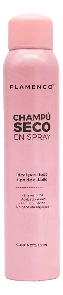 Shampoo En Seco Flamenco® Quita Grasa Del Cabello 200 Ml