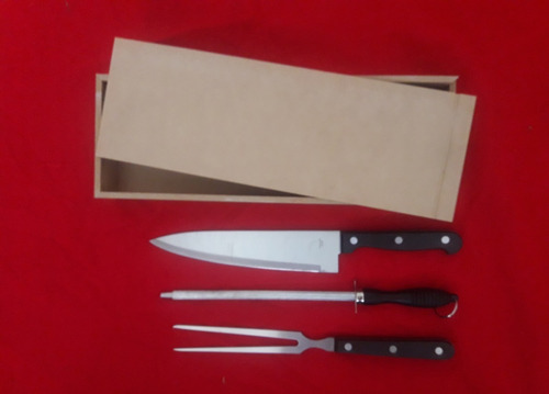 Set Cubiertos Para Asado: Cuchilla+trinchante+chaira+caja
