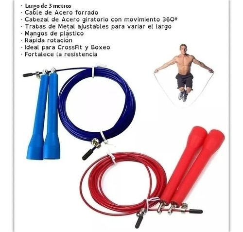 10 Sogas De Salto Profesional Speed Rope Acero Boxeo Fitness