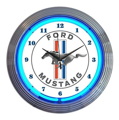 Brand: Neonetics Ford Mustang Azul Neón Pared Reloj 15   