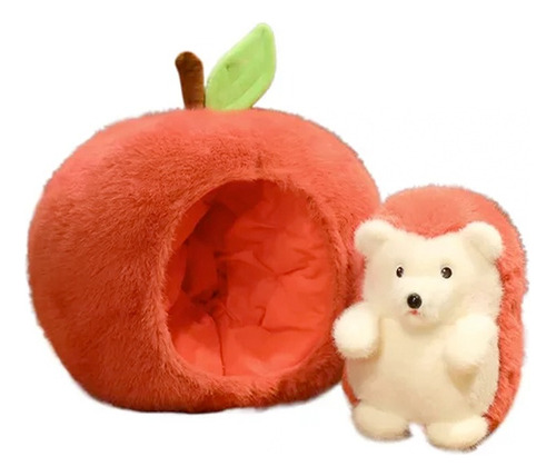 Muñeco De Peluche Erizo Escondido En Una Manzana 35cm