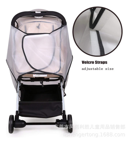 Capa De Carrinho Baby Rain Transparente Ajustável