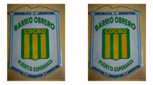 Banderin Grande 40cm Club Barrio Obrero Puerto Esperanza