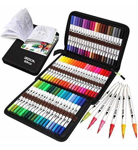 Marcadores Zscm De Arte Para Colorear 60 Colores Dobles