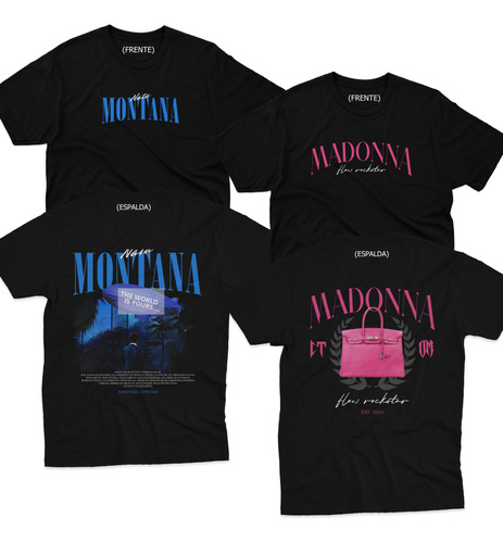 Pack 2 Camisetas Nata Montana / Madonna The World Is Yours