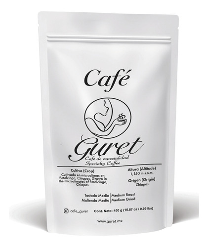 Café Guret 100% Puro, Molido Con Un Tostado Medio 450g