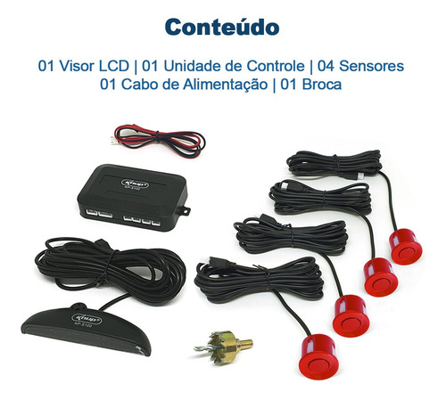 Câmera De Ré C/ Tela + Sensor Ré Vermelho Sonoro Fox 2009