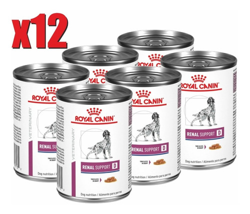 Combo 12 Latas Renal Support Canine D Royal Canin 385 Gr.