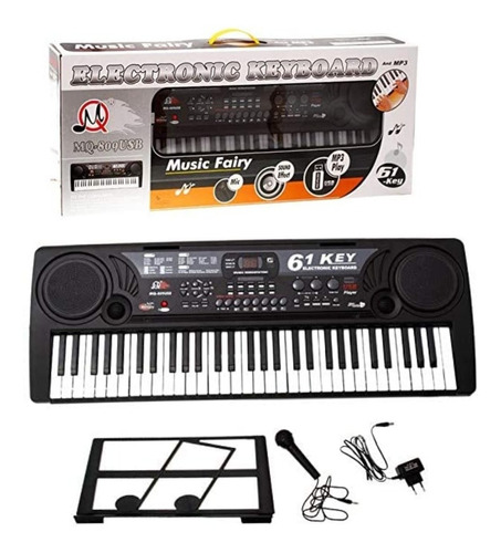 Organeta, Teclado Electrónico 61 Teclas Mp3, Usb, Micrófono 