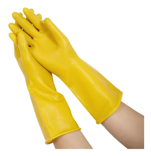  Guantes Látex Amarillo Limpieza Multiuso Pack 12