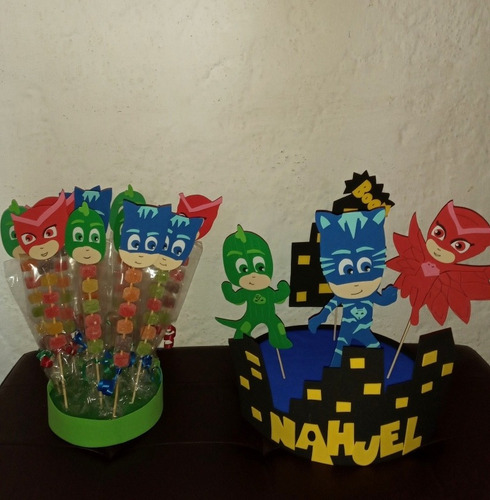Imagen 5 de 6 de Adorno Para Torta Héroes En Pijama Pijamask