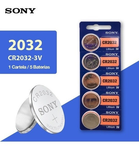 5 Baterias Sony Cr2032 3v Relógio Pc Camera Digital