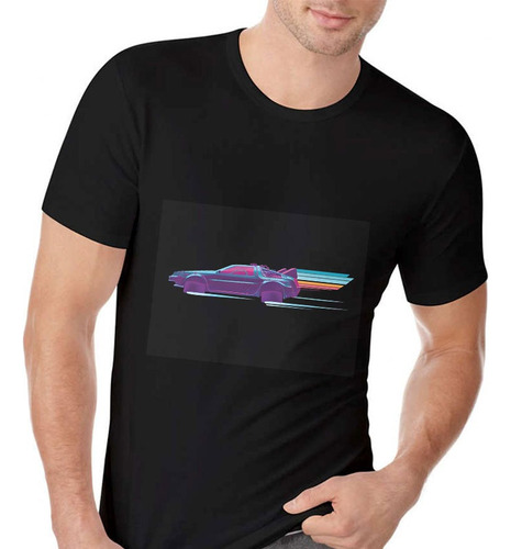 Polera Unisex Volver Al Futuro - Delorean Neon Con Colores