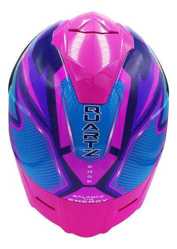 Casco Moto Edge Integral Shangai Certificado Dot Y Ece 2206 Rosa/azul Solido L