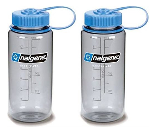 Nalgene Tritan 16oz De Plstico Botella De Agua Gris W/azul C