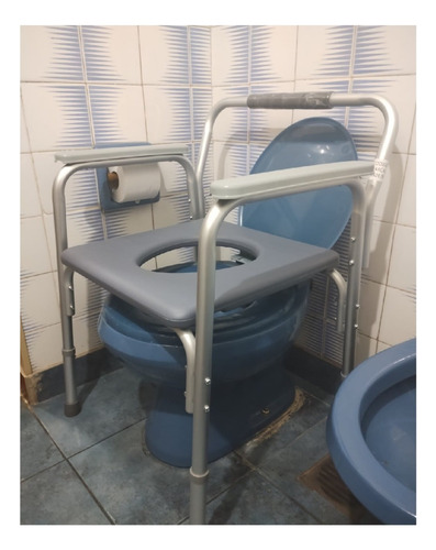 Imagen 4 de 10 de Silla De Baño+ducha+inodoro Portatil+elevainodoro+alt. Reg.