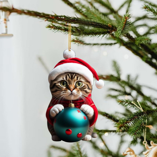 2 Adornos Navideños Para Gatos, Adorno Colgante Para Estilo