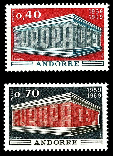 Tema Europa - Andorra Francesa 1969 - Serie Mint - Yv 194-95
