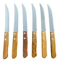 Comprar Set De Cubiertos Knfe-6 Con 6 Cuchillos De Mango De Madera