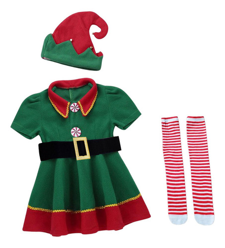 A1. Conjunto De Ropa De Disfraz De Elfo For Mujer 110 Cm