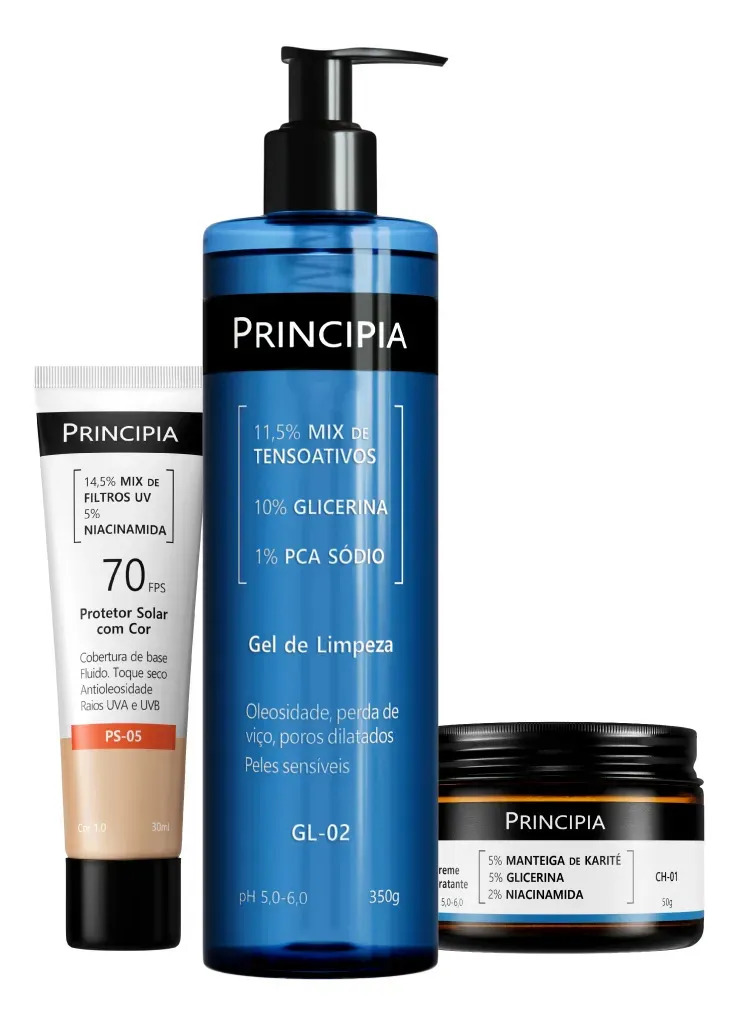 Principia ​Kit Protetor Cor 1.0 + Limpeza Suave + Hidrata