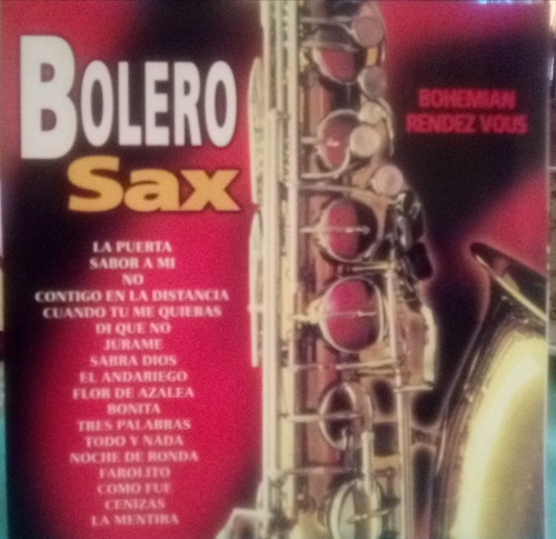Cd Bohemian Rendez Vouz  Bolero Sax 