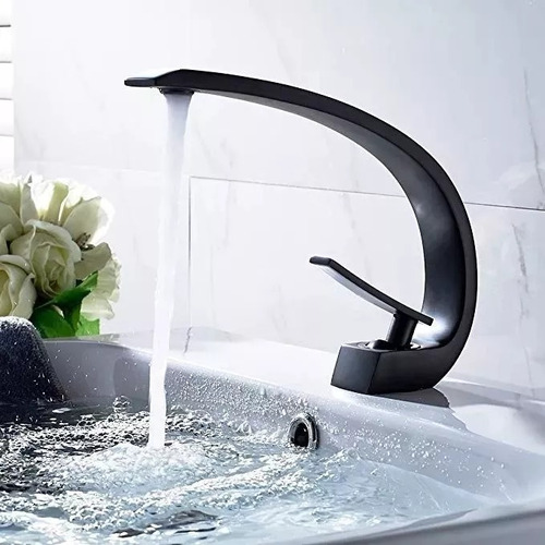 Torneira Banheiro Monocomando Luxo Preta Fosca Black Matte