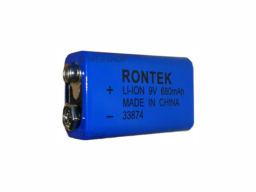 Bateria Recarregavel 9v Rontek 680 Mah Potente Microfone