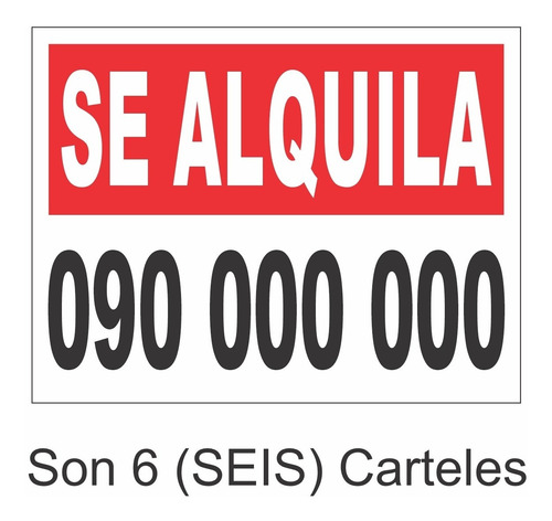 Cartel Para Inmobiliaria [6 Carteles]  260c/u - Con 4 Ojales