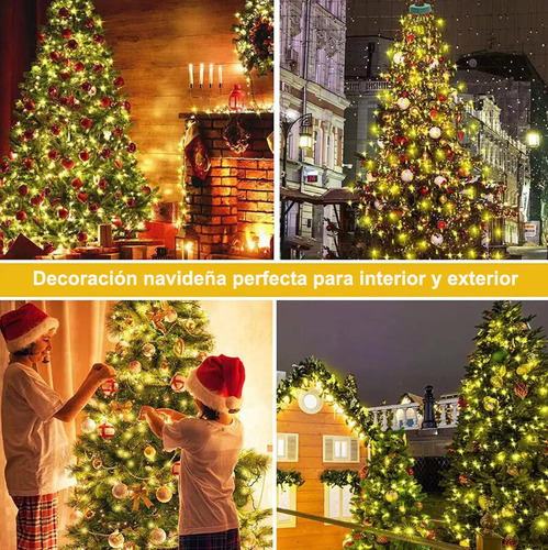 Guirnalda De 400 Luces Led 110v Para Árbol Navidad 8 Modos