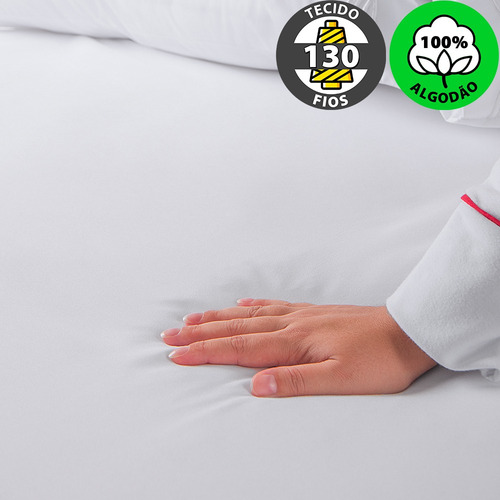 Lençol Queen Com Elástico 100%algodão Percal 130 Fios Dohler