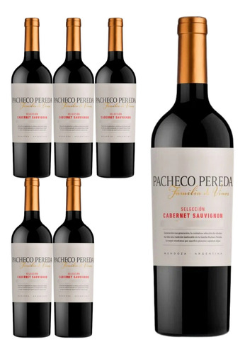 Vino Cabernet Sauvignon Pacheco Pereda Familia De Vinos Seleccion 750 ml Pack X 6 u En Estuche De Cartón