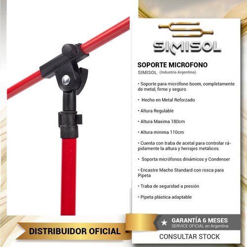 Imagen 2 de 6 de 2 Pie Microfono Jirafa Con Pipeta Reforzado Metalico - Envio