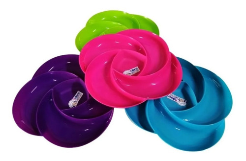 Juego 25 Platos Botaneros Yuliana 5 Divisiones Colores Surti