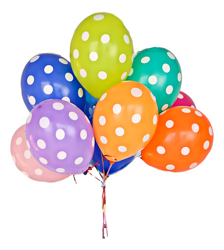 Globos Impresos Con Lunares De 12 Pulgadas X12u