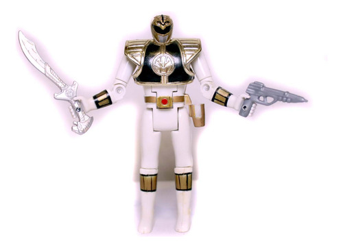 Boneco Power Rangers Branco Vira Cabeça 100% 90's Bootleg #2 (Usado)