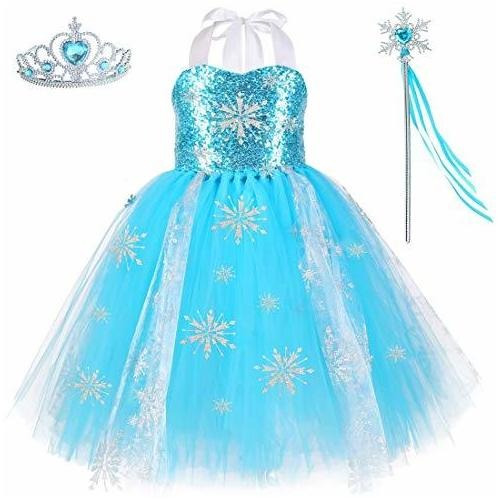 Hjtt Snow Queen Elsa Disfraz Para Niñas Fiesta De Cumpleaños