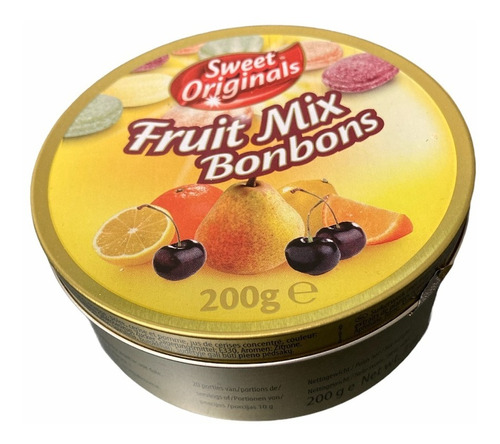 Bala Fruit Mix Bombons De Frutas Com Pera, Laranja E Cereja Sem Glúten 200 G
