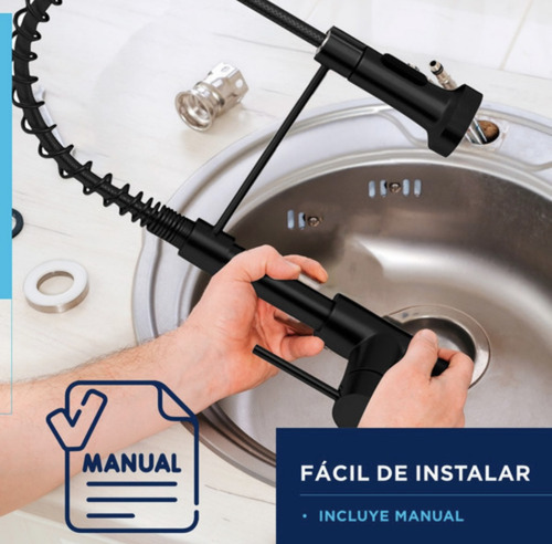 Grifo Llave Lavaplatos Monomando Cocina Extensible Flexible