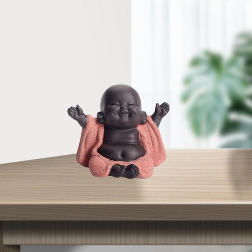 3x Cerámica Little Maitreya Happy Buddha Estatua Estatuilla