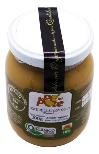 Doce De Leite Com Coco Orgânico 300g Do Pé Ao Pote Kit 3 Und
