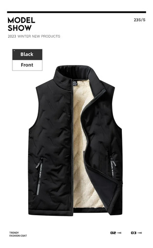 Chaleco Con Forro Polar De Color Liso Para Hombre, Cálido Pa