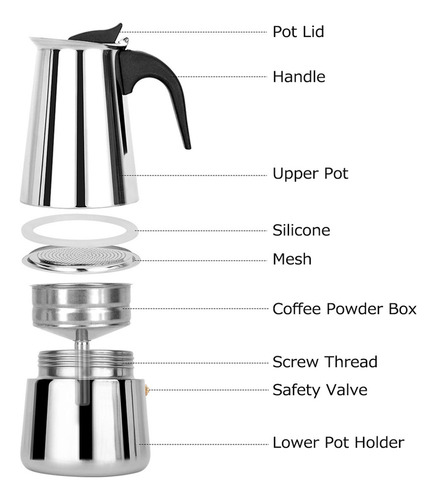 Cv Cafeteira Elétrica De Aço Inoxidável Para Café Expresso