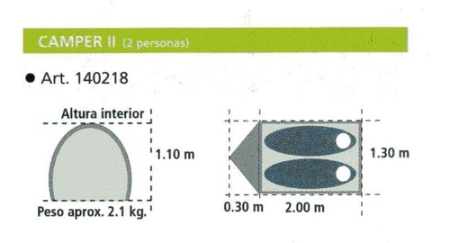 Imagen 2 de 6 de Carpa Spinit Camper Ii Para 2 Personas Iglu